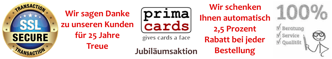primacards Jubilaeumsaktion sparen Sie 2,5 Prozent auf Kartendrucker Plastikarten Rfid Karten Chipkarten Preisschilderdrucker